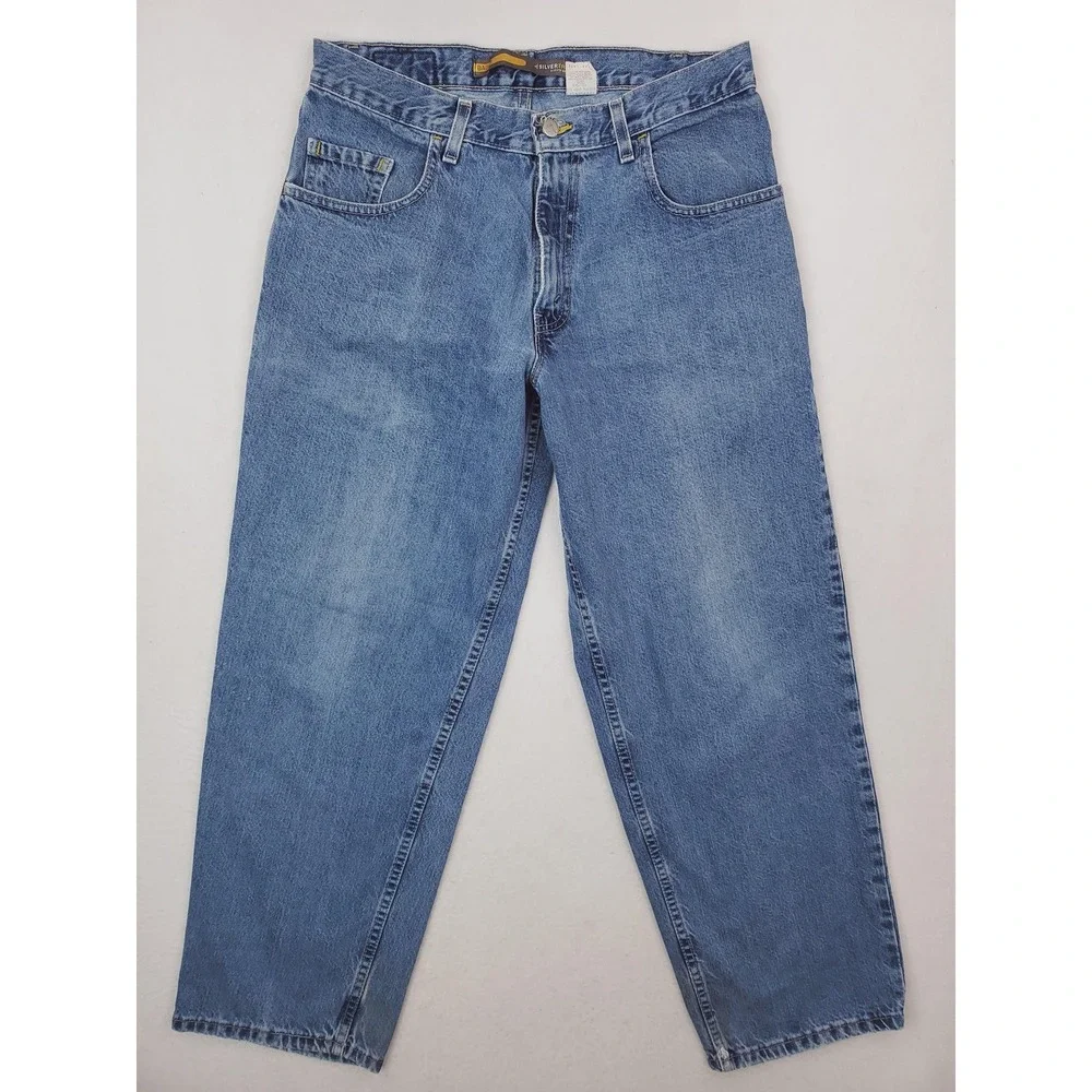 Vintage Levis Silvertab Baggy Jeans Mens 33x30 Blue Relaxed Tapered USA Made 90s